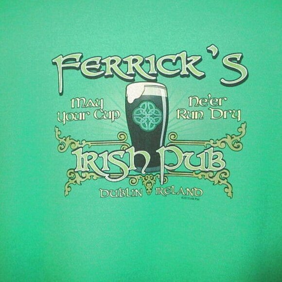 Ferrick's Irish Pub Dublin Ireland Sweatshirt Mens Size L Kelly Green Blokecore - Picture 2 of 9